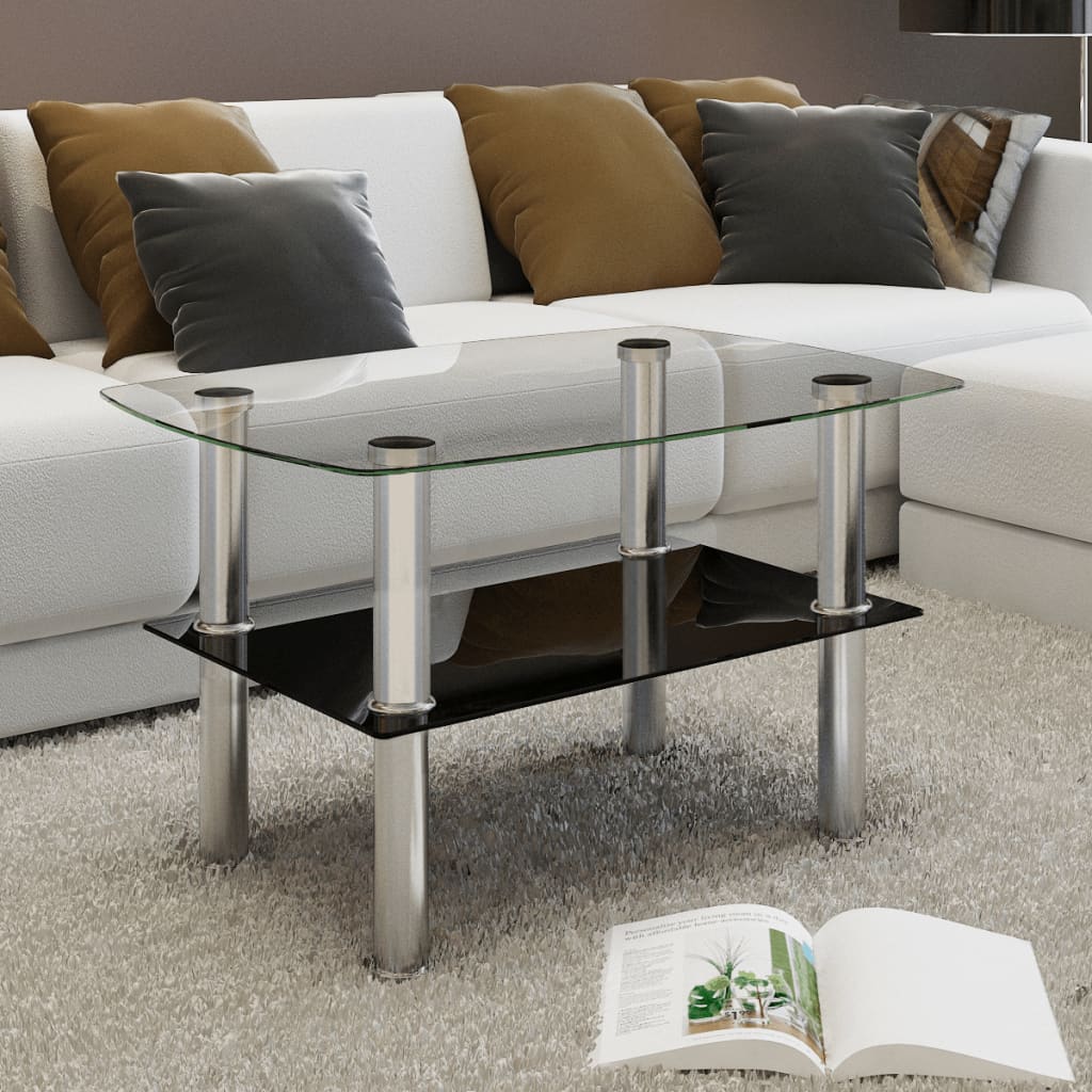 Berkfield Coffee Table Glass 2 Tiers