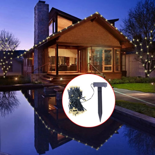 Berkfield LED Solar String Lights Warm White Christmas Decoration