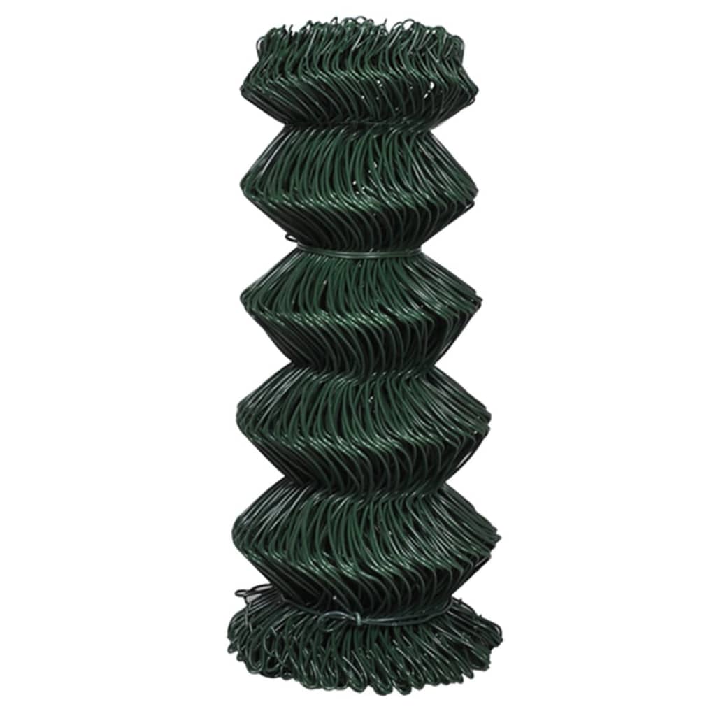 Berkfield Chain Link Fence Steel 0,8x15 m Green