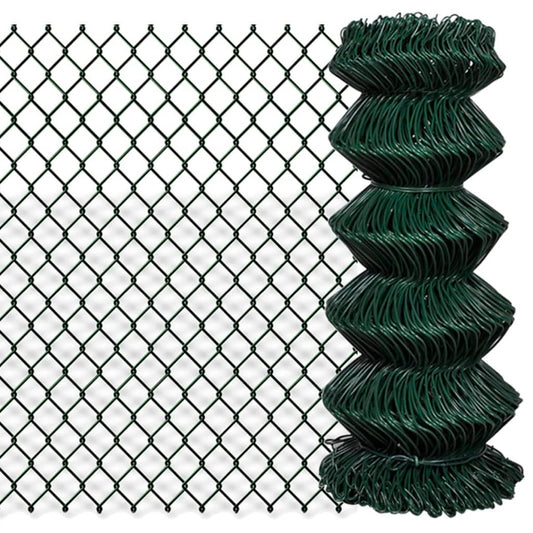 Berkfield Chain Link Fence Steel 0,8x25 m Green