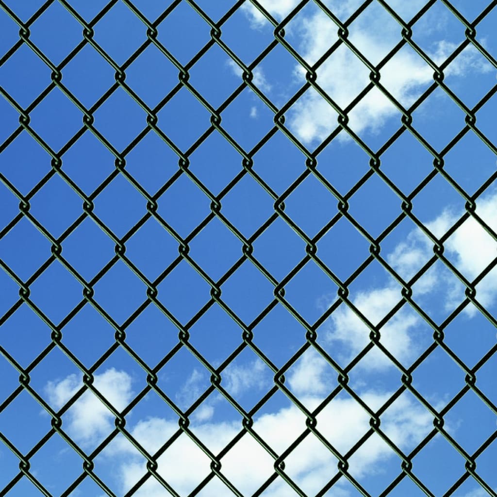 Berkfield Chain Link Fence Steel 0,8x25 m Green