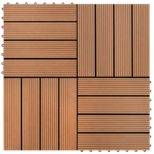 Berkfield WPC Tiles 30x30cm 11pcs 1m2 Brown