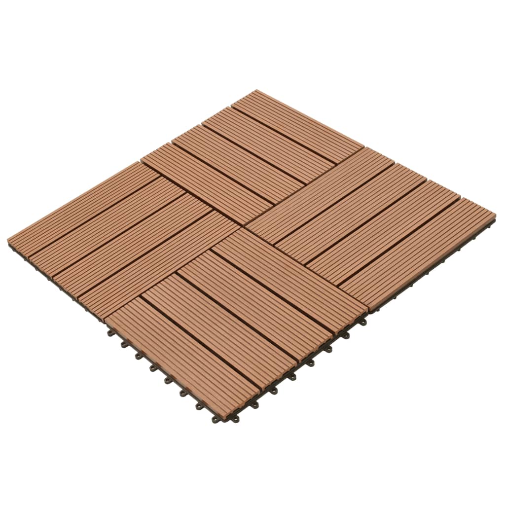 Berkfield WPC Tiles 30x30cm 11pcs 1m2 Brown