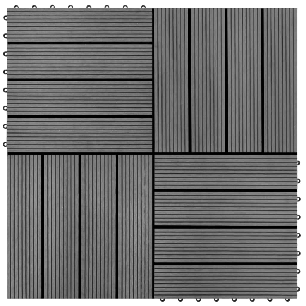 Berkfield WPC Tiles 30x30cm 11pcs 1m2 Grey