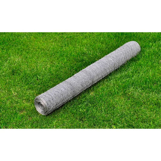 Berkfield Chicken Wire Fence Galvanised Steel 25x0.5 m Silver