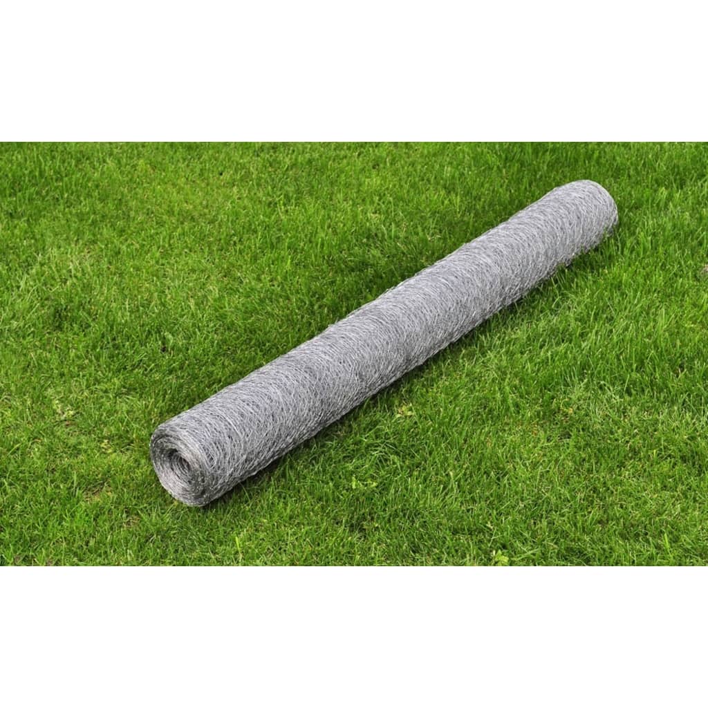 Berkfield Chicken Wire Fence Galvanised Steel 25x0.75 m Silver