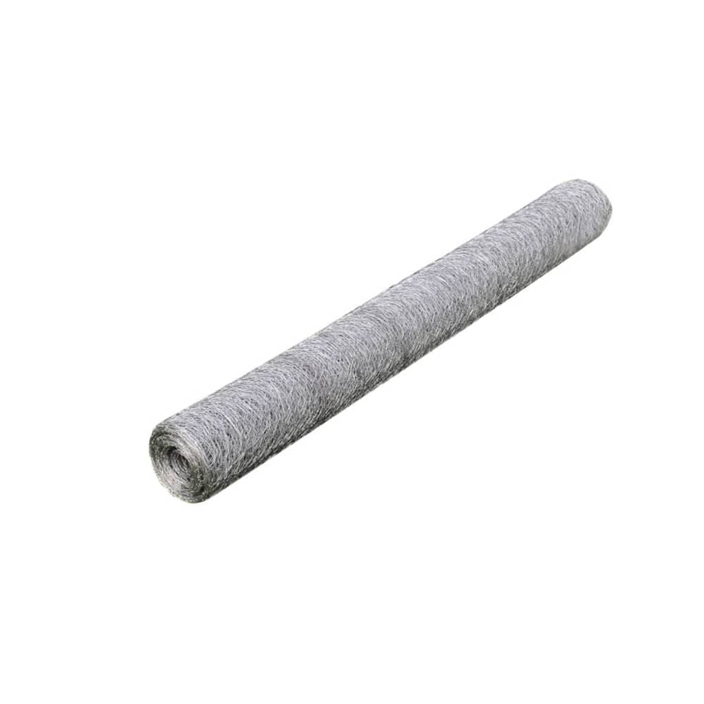 Berkfield Chicken Wire Fence Galvanised Steel 25x1 m Silver