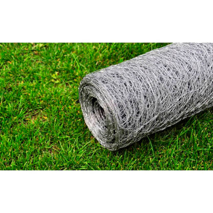 Berkfield Chicken Wire Fence Galvanised Steel 25x1 m Silver