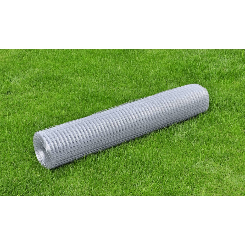Berkfield Chicken Wire Fence Galvanised Steel 25x1 m Silver