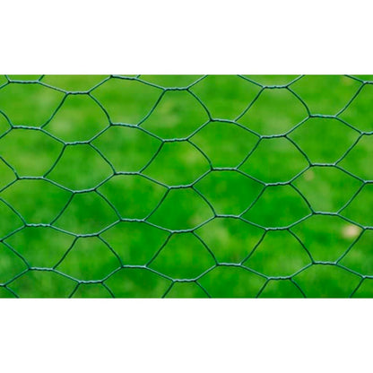 Berkfield Chicken Wire Fence Galvanised with PVC Coating 25x0.75 m Green