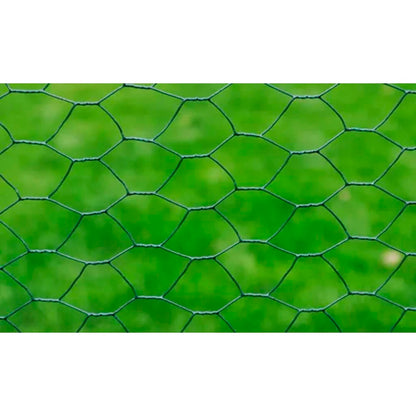 Berkfield Chicken Wire Fence Galvanised with PVC Coating 25x1 m Green