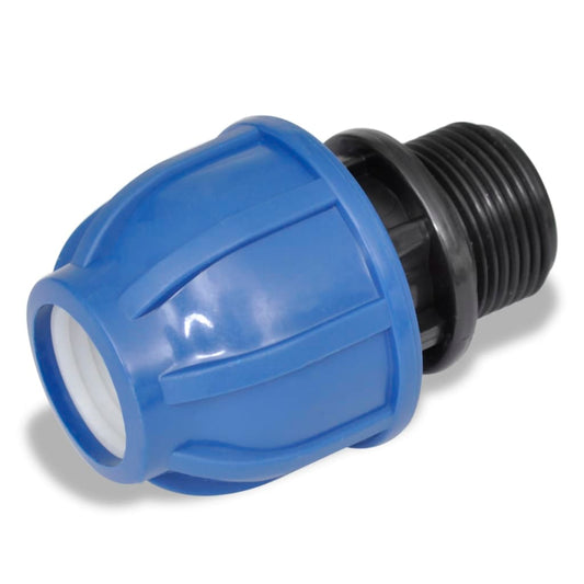 Berkfield PE Hose Connector Male Threaded Adapter 16 Bar 20mm to 3/4 inch 2pcs