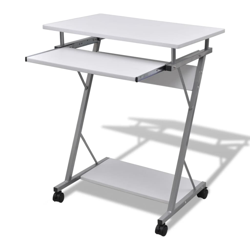 Berkfield Compact Computer Desk with Pull-out Keyboard Tray White