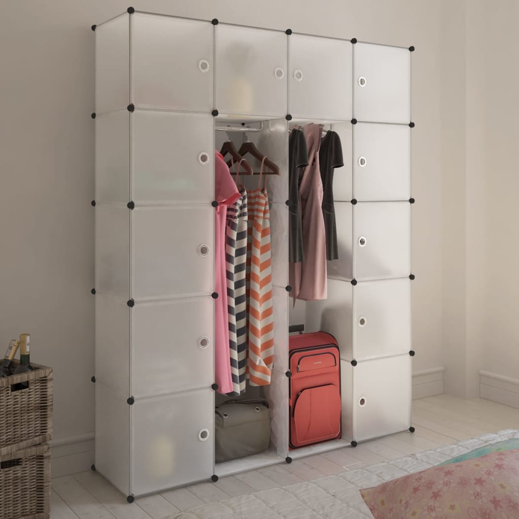 Berkfield Modular Cabinet 14 Compartments White 37x146x180.5 cm