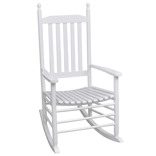 Berkfield Rocking Chair with Curved Seat White Wood