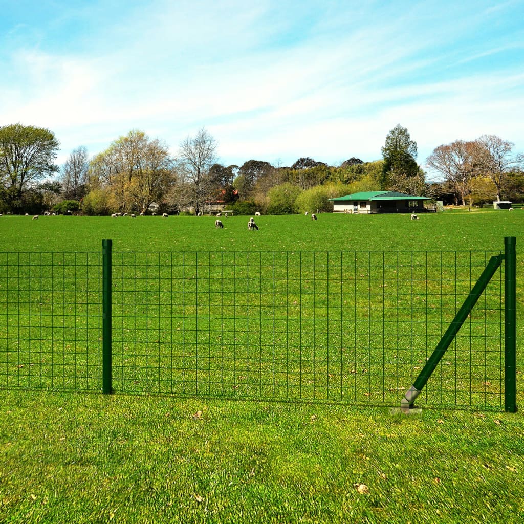 Berkfield Euro Fence Steel 25x1.0 m Green