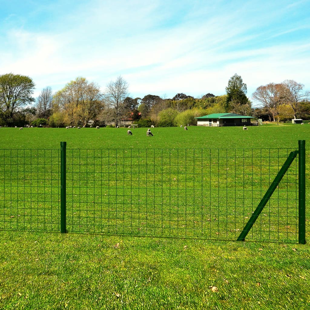 Berkfield Euro Fence Steel 25x0.8 m Green