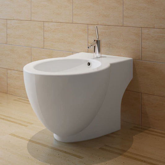 Berkfield Round Bidet Stand White High-quality Ceramic