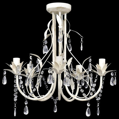 Crystal Pendant Ceiling Lamp Chandelier Elegant 5 Bulb Sockets