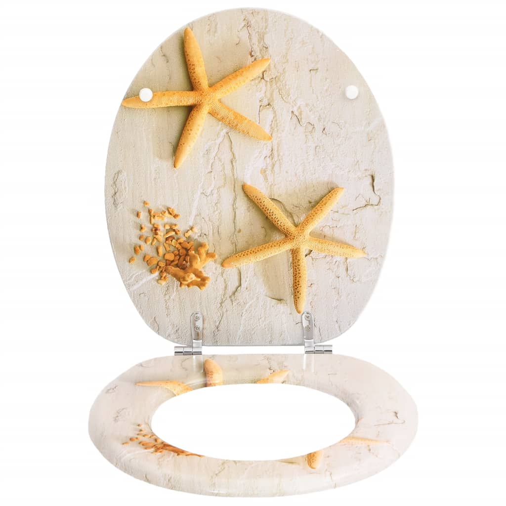 Berkfield WC Toilet Seat MDF Lid Starfish