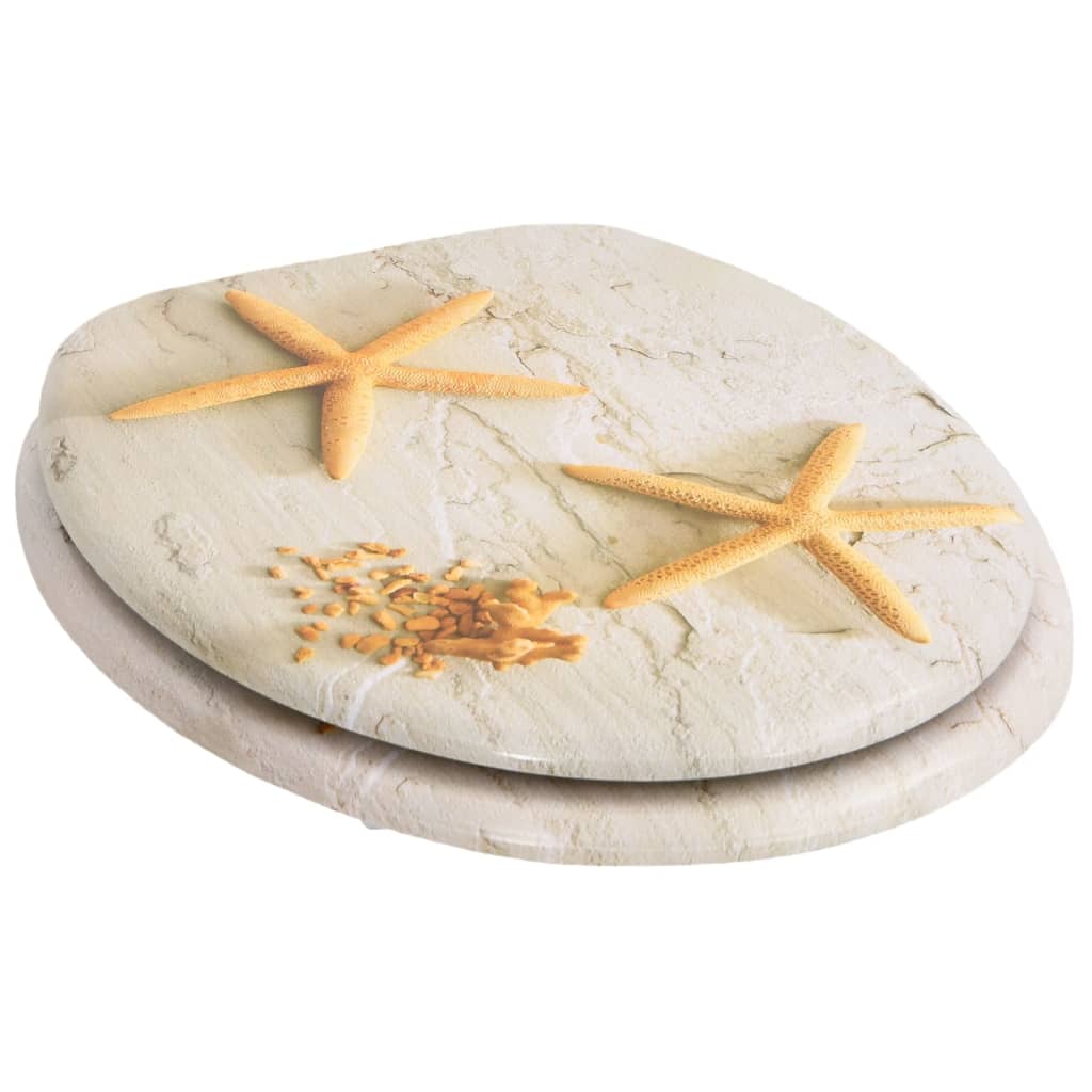 Berkfield WC Toilet Seat MDF Lid Starfish