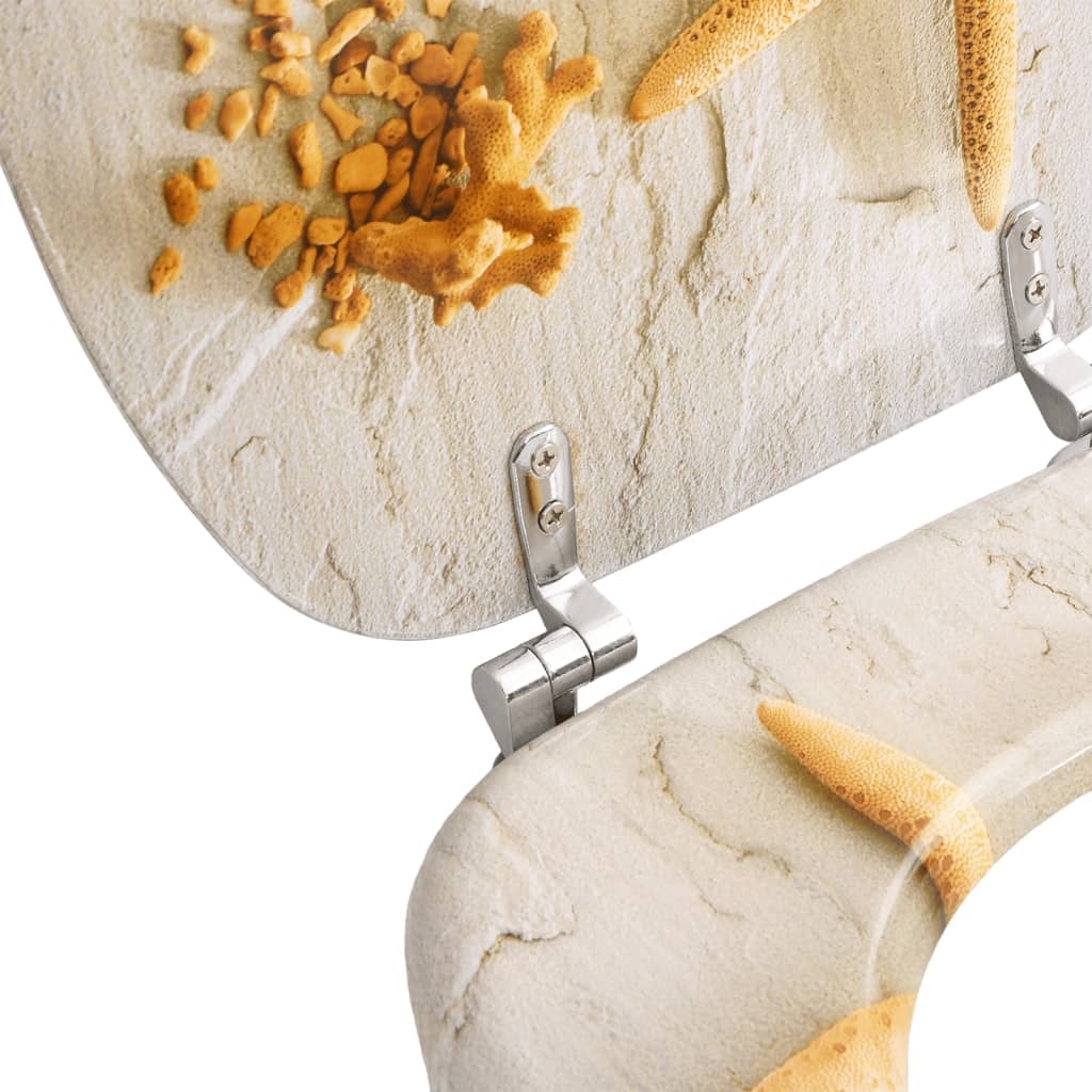 Berkfield WC Toilet Seat MDF Lid Starfish