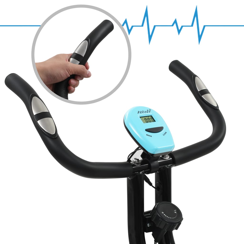 Berkfield Magnetic Exercise X-Bike with Pulse Measurement Black and Blue