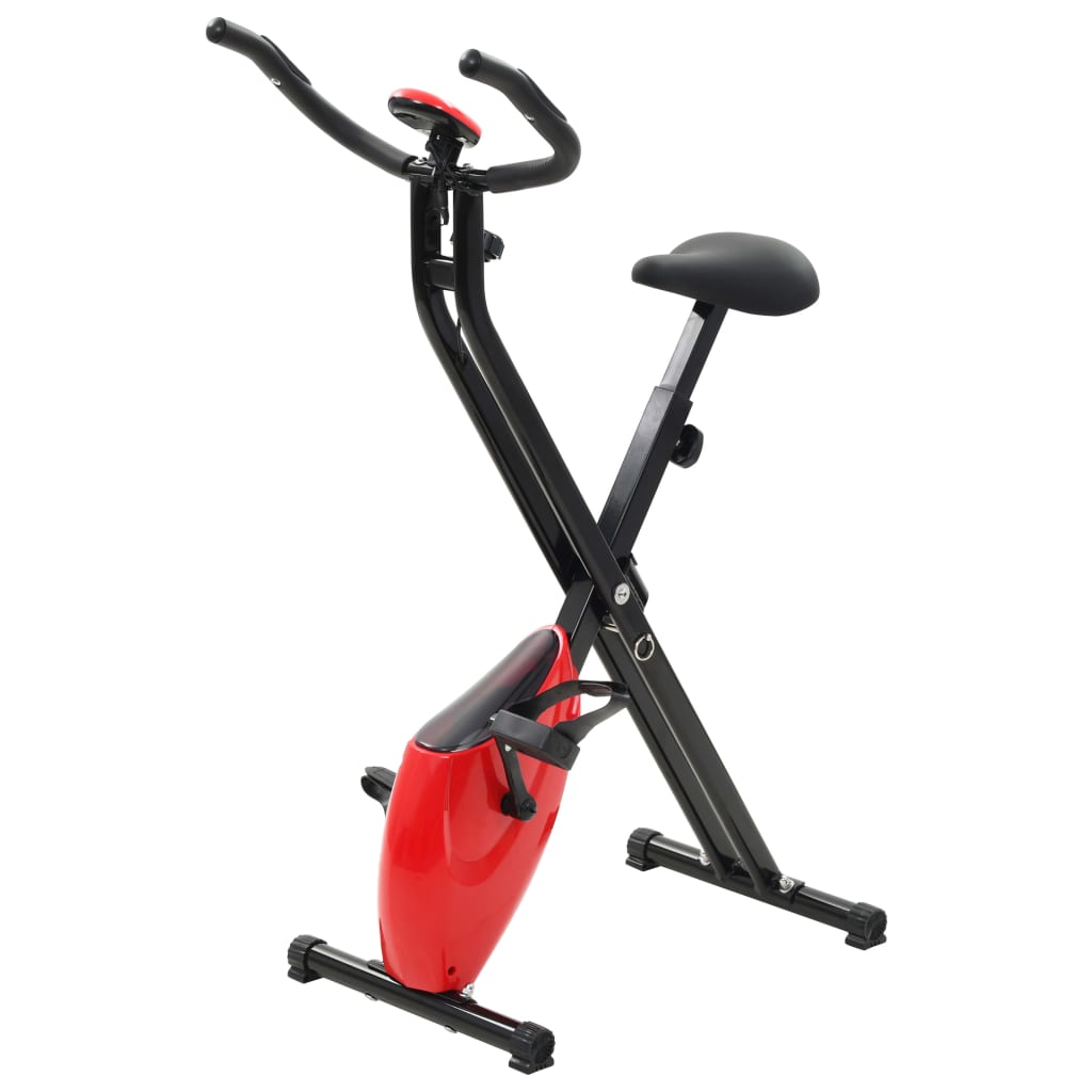 Berkfield Magnetic Exercise X-Bike with Pulse Measurement Black and Red