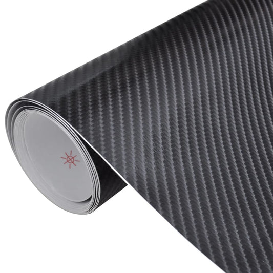 Berkfield Carbon Fiber Vinyl Car Film 4D Black 152 x 200 cm