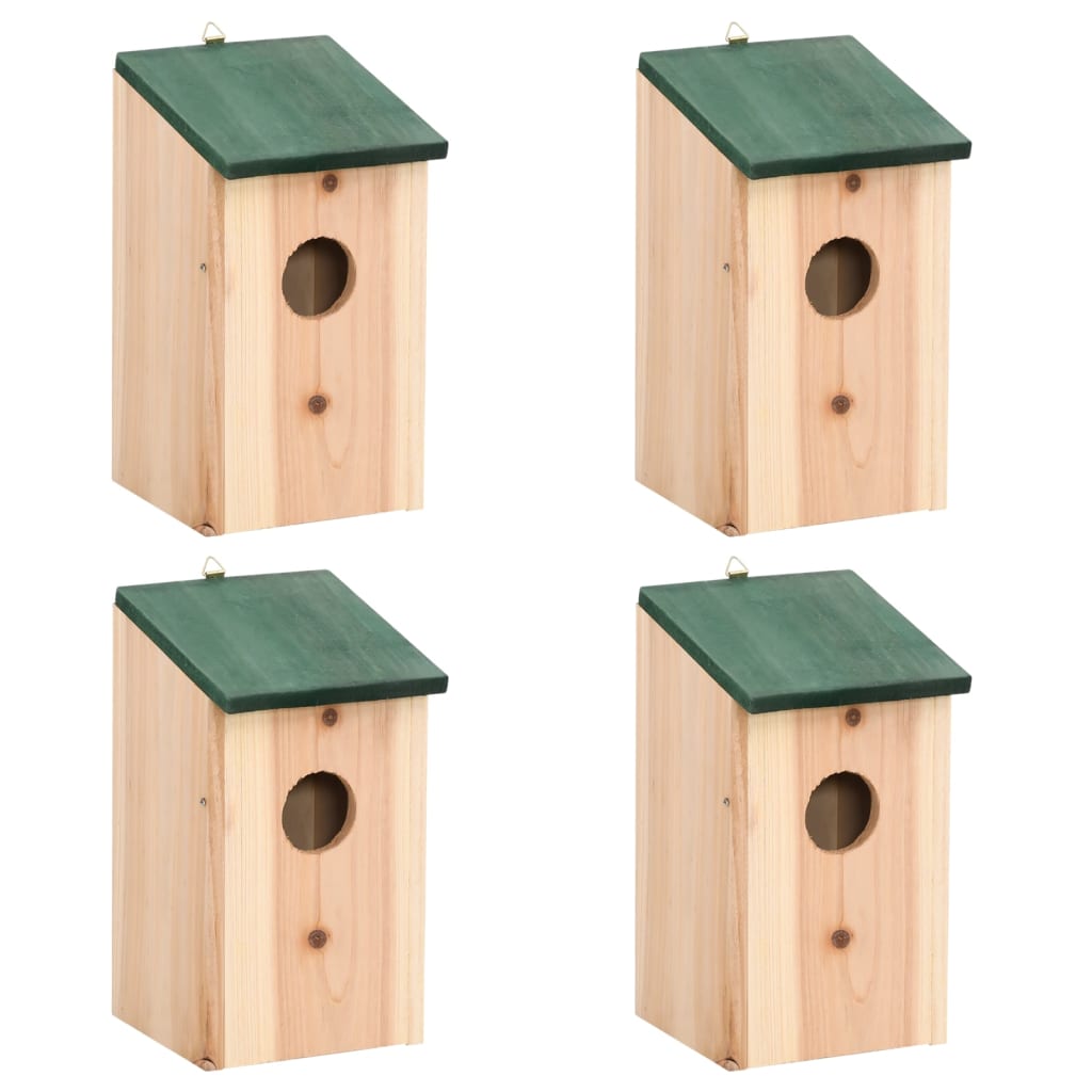 Berkfield Bird Houses 4 pcs Wood 12x12x22 cm