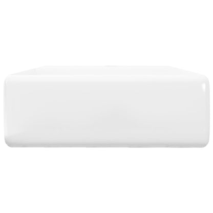 Ceramic Basin Square with Overflow and Faucet Hole 41 x 41 cm