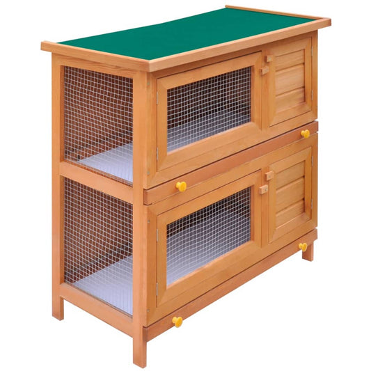 Berkfield Outdoor Rabbit Hutch Small Animal House Pet Cage 4 Doors Wood