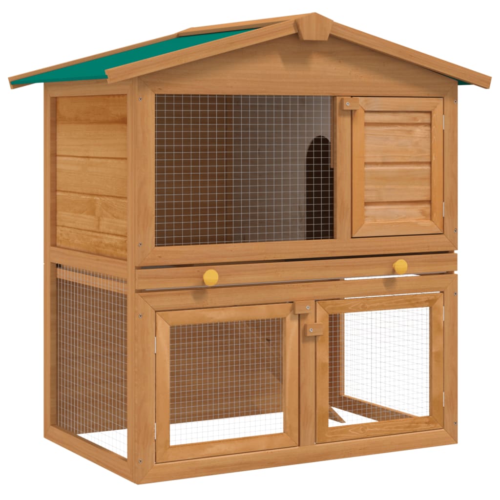 Berkfield Outdoor Rabbit Hutch Small Animal House Pet Cage 3 Doors Wood