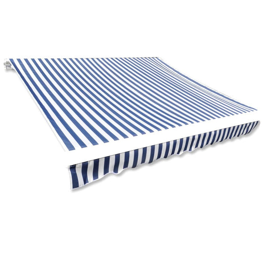 Berkfield Awning Top Sunshade Canvas Blue & White 4 x 3 m