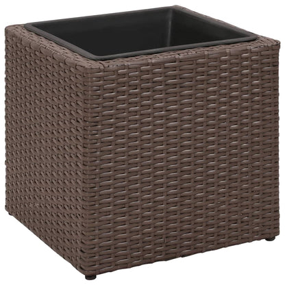 Berkfield Garden Raised Beds 3 pcs Poly Rattan Brown