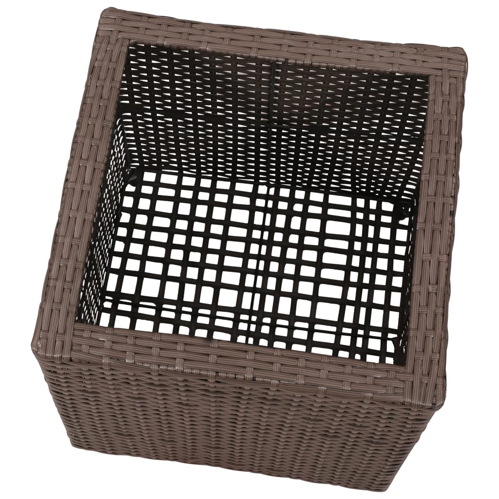 Berkfield Garden Raised Beds 3 pcs Poly Rattan Brown