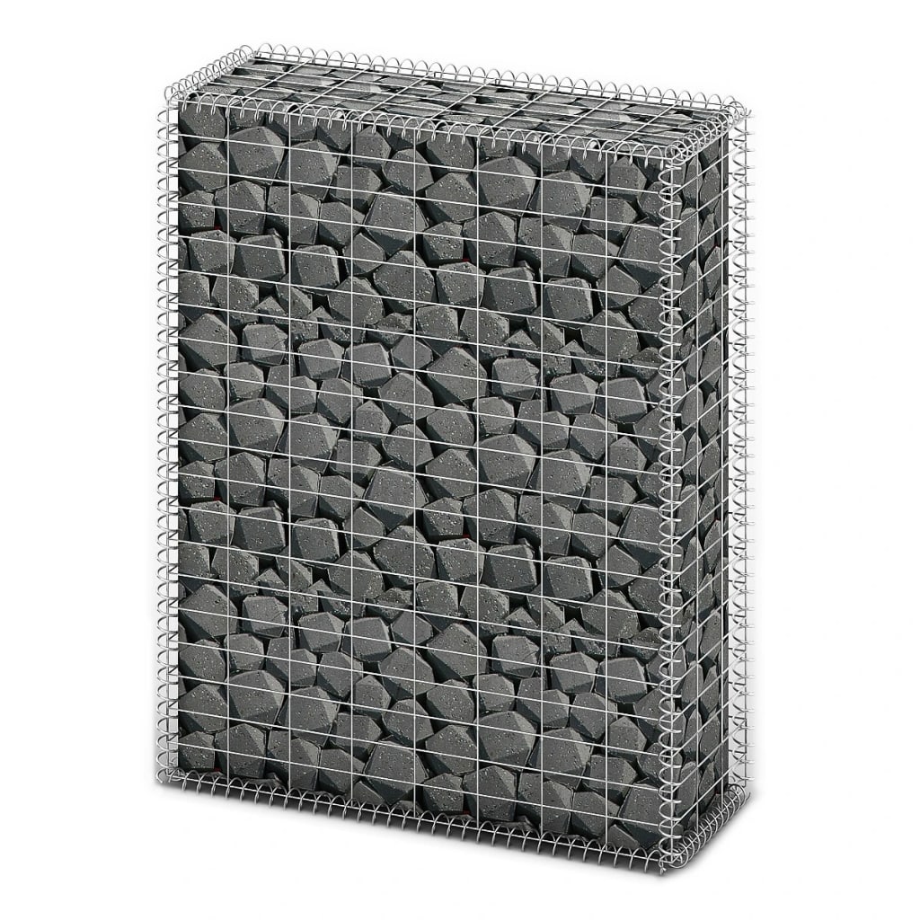 Berkfield Gabion Basket with Lids Galvanised Wire 100 x 80 x 30 cm