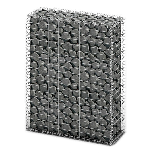 Berkfield Gabion Basket with Lids Galvanised Wire 100 x 80 x 30 cm