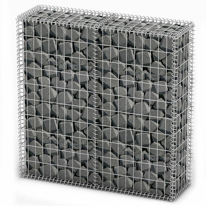 Berkfield Gabion Basket with Lids Galvanised Wire 100 x 100 x 30 cm