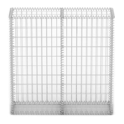Berkfield Gabion Basket with Lids Galvanised Wire 100 x 100 x 30 cm