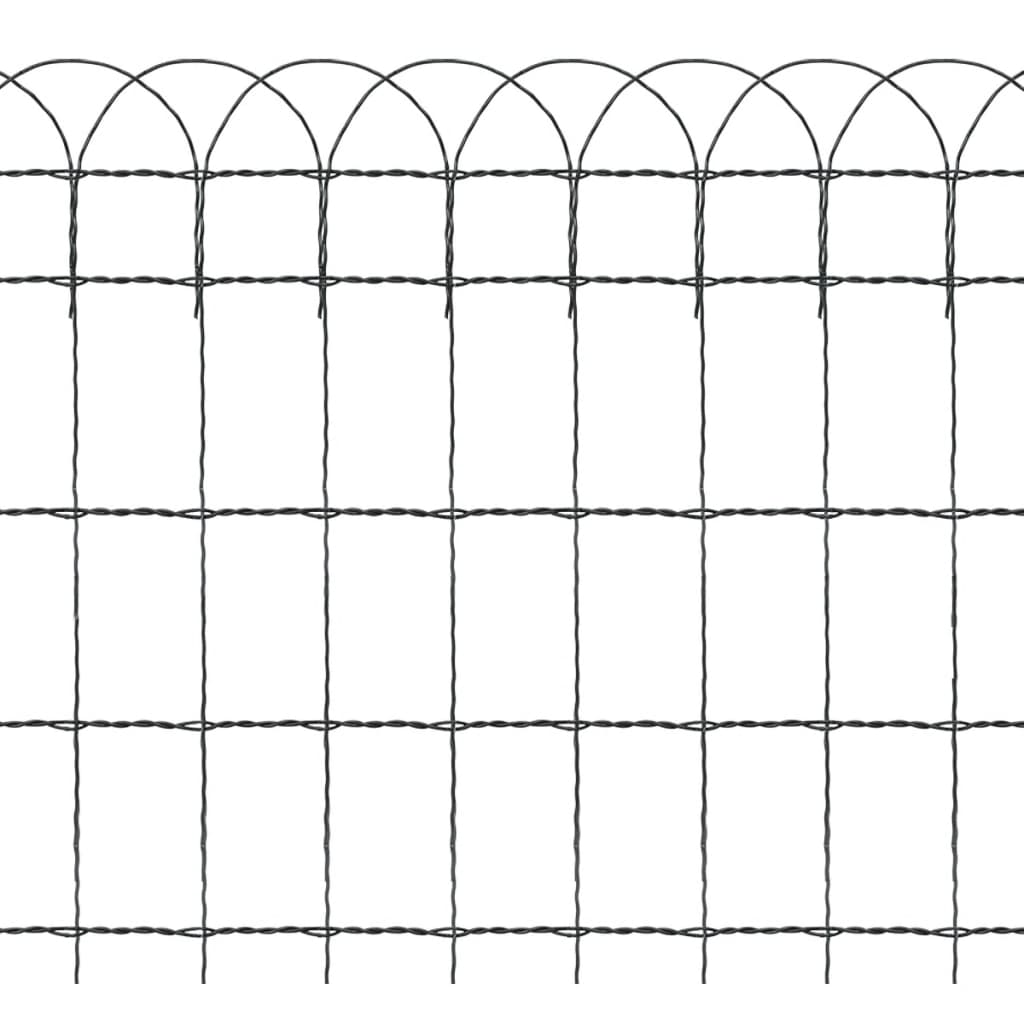 Berkfield Garden Border Fence Powder-coated Iron 25x0.65 m