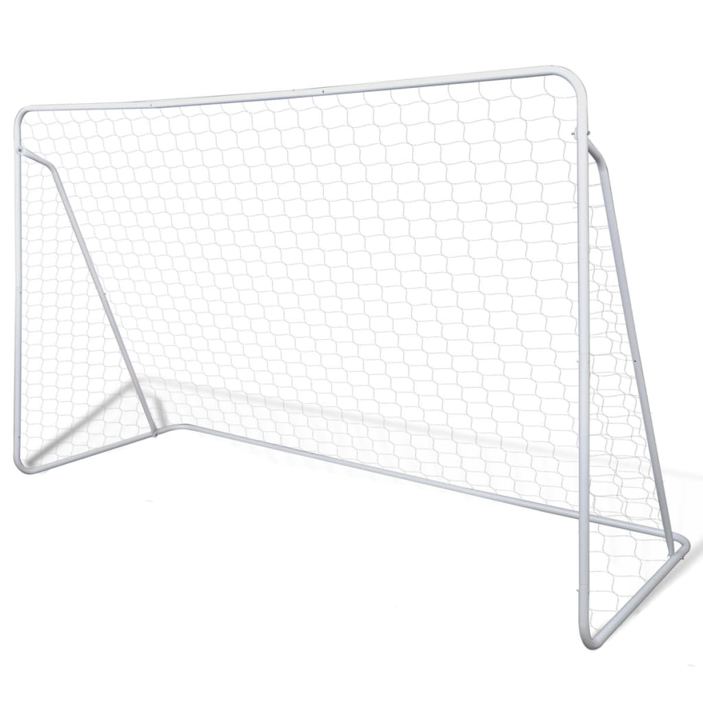 Soccer Goal Post Net Set Steel 240 x 90 x 150 cm