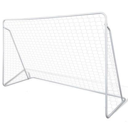 Soccer Goal Post Net Set Steel 240 x 90 x 150 cm