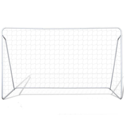 Soccer Goal Post Net Set Steel 240 x 90 x 150 cm