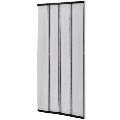 Insect Door Screen 4-Piece Mesh Curtain 220 x 100 cm Black Polyester