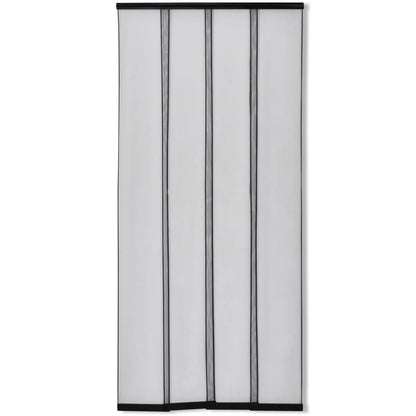 Insect Door Screen 4-Piece Mesh Curtain 220 x 100 cm Black Polyester