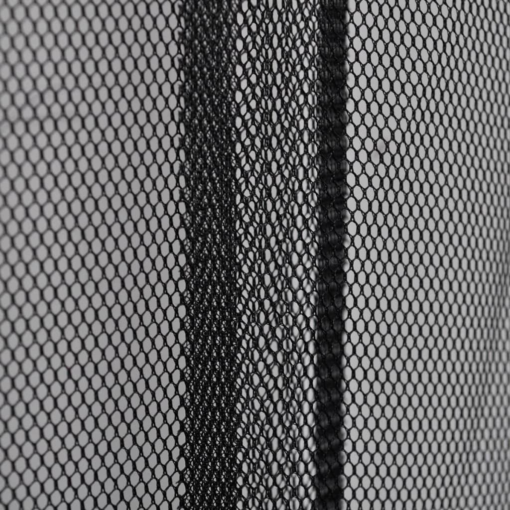 Insect Door Screen 4-Piece Mesh Curtain 220 x 100 cm Black Polyester