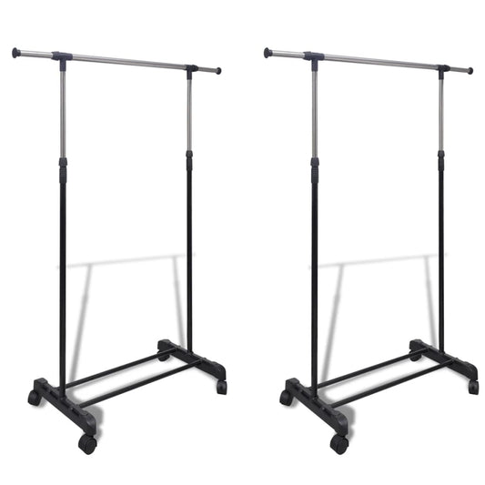 Berkfield Adjustable Clothes Racks 2 pcs 1 Hanging Rail