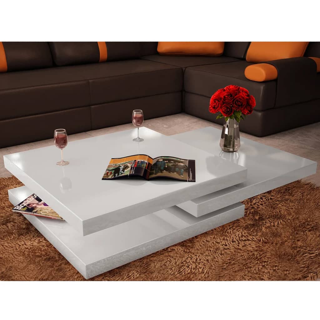 Berkfield Coffee Table 3 Tiers High Gloss White