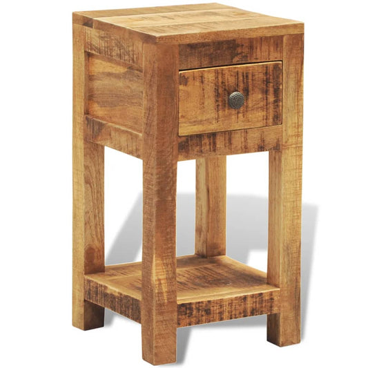 Berkfield Nightstand with 1 Drawer Solid Mango Wood